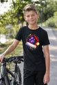 Koszulka z czapką mikołaja kosmiczną dla chłopca czarna, zdjęcie 3