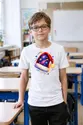 Koszulka z czapką mikołaja kosmiczną dla chłopca biała, zdjęcie 5