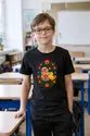 Koszulka z jajkiem wielkanocnym dla chłopca czarna ludowa wycinanka, zdjęcie 5