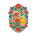 Koszulka z jajkiem wielkanocnym dla chłopca biała ludowa wycinanka, zdjęcie 2