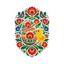 Koszulka z jajkiem wielkanocnym dla chłopca biała ludowa wycinanka, zdjęcie 2