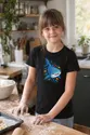 Koszulka z rekinem wielorybim dla dziewczynki czarna w kropki, zdjęcie 8