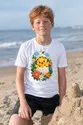 Koszulka z jajkiem wielkanocnym dla chłopca biała wycinanka 3D, zdjęcie 3