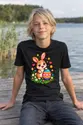 Koszulka z pixelowym królikiem dla chłopca czarna pixel art, zdjęcie 4