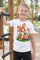 Koszulka z pixelowym królikiem dla chłopca biała pixel art, zdjęcie 3