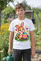 Koszulka z pixelowym królikiem dla chłopca biała pixel art, zdjęcie 7
