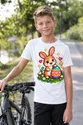 Koszulka z pixelowym królikiem dla chłopca biała pixel art, zdjęcie 8