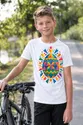 Koszulka z pisanką geometryczną dla chłopca biała geometryczne wzory, zdjęcie 5