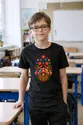 Koszulka z koszyczkiem wielkanocnym dla chłopca czarna ludowa wycinanka, zdjęcie 3
