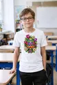 Koszulka z pisanką witrażową dla chłopca biała efekt witrażu, zdjęcie 6