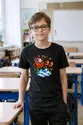 Koszulka z saniami w pixel art dla chłopca czarna 8 bit, zdjęcie 5