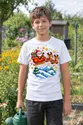 Koszulka z saniami w pixel art dla chłopca biała 8 bit, zdjęcie 4