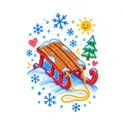 Koszulka z sankami rysunek dla dziewczynki biała kredki, zdjęcie 2