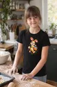 Koszulka z zajączkiem z kropek dla dziewczynki czarna z kolorowych kropek, zdjęcie 7