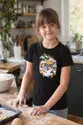 Koszulka z sankami zimowymi dla dziewczynki czarna akwarela, zdjęcie 5
