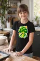 Koszulka z brokułem naklejka dla dziewczynki czarna z gwiazdkami, zdjęcie 8