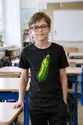 Koszulka z cukinią w kropki dla chłopca czarna dla dzieci, zdjęcie 7