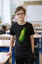 Koszulka z cukinią w kropki dla chłopca czarna dla dzieci, zdjęcie 4