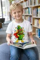 Koszulka z cukinią dla chłopca biała komiksowy superbohater, zdjęcie 5