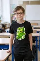 Koszulka z fasolą dla chłopca czarna styl naklejki, zdjęcie 8