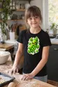 Koszulka z fasolą dla dziewczynki czarna styl naklejki, zdjęcie 4