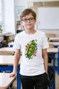 Koszulka z fasolką haftowaną dla chłopca biała efekt haftu, zdjęcie 4