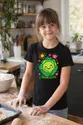Koszulka z kapustą rysowaną dla dziewczynki czarna rysunek kredkami, zdjęcie 8