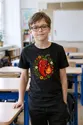 Koszulka z papryczką haft dla chłopca czarna wygląd ręcznego haftu, zdjęcie 8