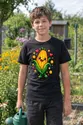 Koszulka z kukurydzą pixel art dla chłopca czarna w stylu gry, zdjęcie 3