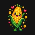 Koszulka z kukurydzą pixel art dla chłopca czarna w stylu gry, zdjęcie 2