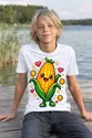Koszulka z kukurydzą pixel art dla chłopca biała w stylu gry, zdjęcie 7