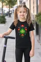 Koszulka z kapustą ludowa dla dziewczynki czarna wycinanka, zdjęcie 5