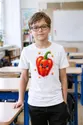 Koszulka z papryką dla chłopca biała z kolorowych kropek, zdjęcie 5