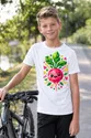 Koszulka z rzodkiewką geometryczną dla chłopca biała dla dzieci, zdjęcie 4