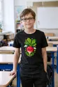 Koszulka z rzodkiewką papierową dla chłopca czarna wycinanka, zdjęcie 5