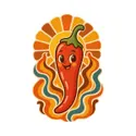 Koszulka z papryczką chili retro dla dziewczynki biała lata 70, zdjęcie 2