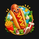 Koszulka z hot dogiem odznaka dla chłopca czarna okrągła scena, zdjęcie 2