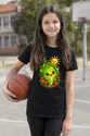 Koszulka z sałatą dla dziewczynki czarna słodki kawaii z pomidorkami, zdjęcie 4