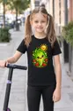 Koszulka z sałatą dla dziewczynki czarna słodki kawaii z pomidorkami, zdjęcie 6