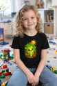 Koszulka z sałatą dla dziewczynki czarna słodki kawaii z pomidorkami, zdjęcie 3