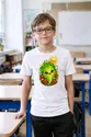 Koszulka z sałatą dla chłopca biała słodki kawaii z pomidorkami, zdjęcie 5