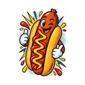 Koszulka z hot dogiem dla chłopca biała komiksowe kontury, zdjęcie 2