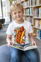 Koszulka z hot dogiem dla chłopca biała komiksowe kontury, zdjęcie 6