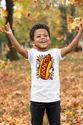 Koszulka z hot dogiem dla chłopca biała komiksowe kontury, zdjęcie 7