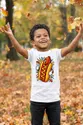 Koszulka z hot dogiem dla chłopca biała komiksowe kontury, zdjęcie 4