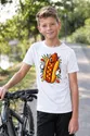 Koszulka z hot dogiem dla chłopca biała komiksowe kontury, zdjęcie 5