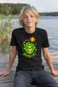 Koszulka z sałatą dla dziecka dla chłopca czarna pixel art z grządką, zdjęcie 6