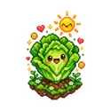 Koszulka z sałatą dla dziecka dla chłopca biała pixel art z grządką, zdjęcie 2
