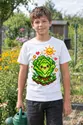 Koszulka z sałatą dla dziecka dla chłopca biała pixel art z grządką, zdjęcie 6