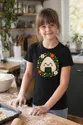 Koszulka z onigiri haftowana dla dziewczynki czarna efekt haftu, zdjęcie 4